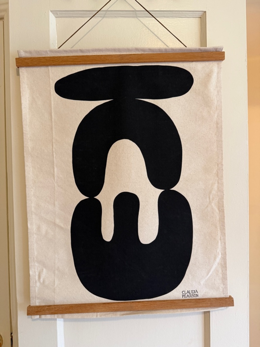 West Elm Claudia Pearson Balance Black Abstract Canvas Wall Hanging